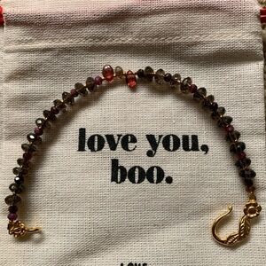 BEAUTIFUL GEMSTONE BRACELET WITH 18K DIPPED FLOWER CLASP